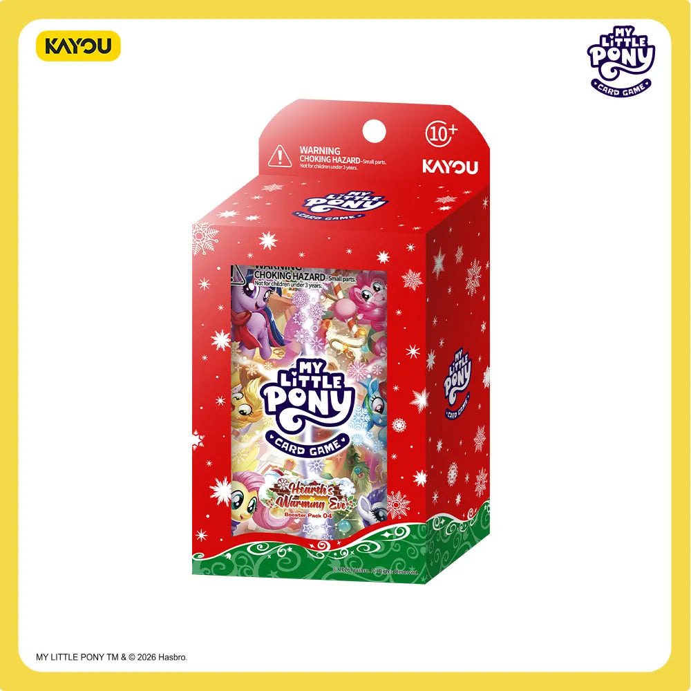 Official Kayou My Little Pony TCG Hearth's Warming Eve 10-pack collector bundle in red hanging packaging