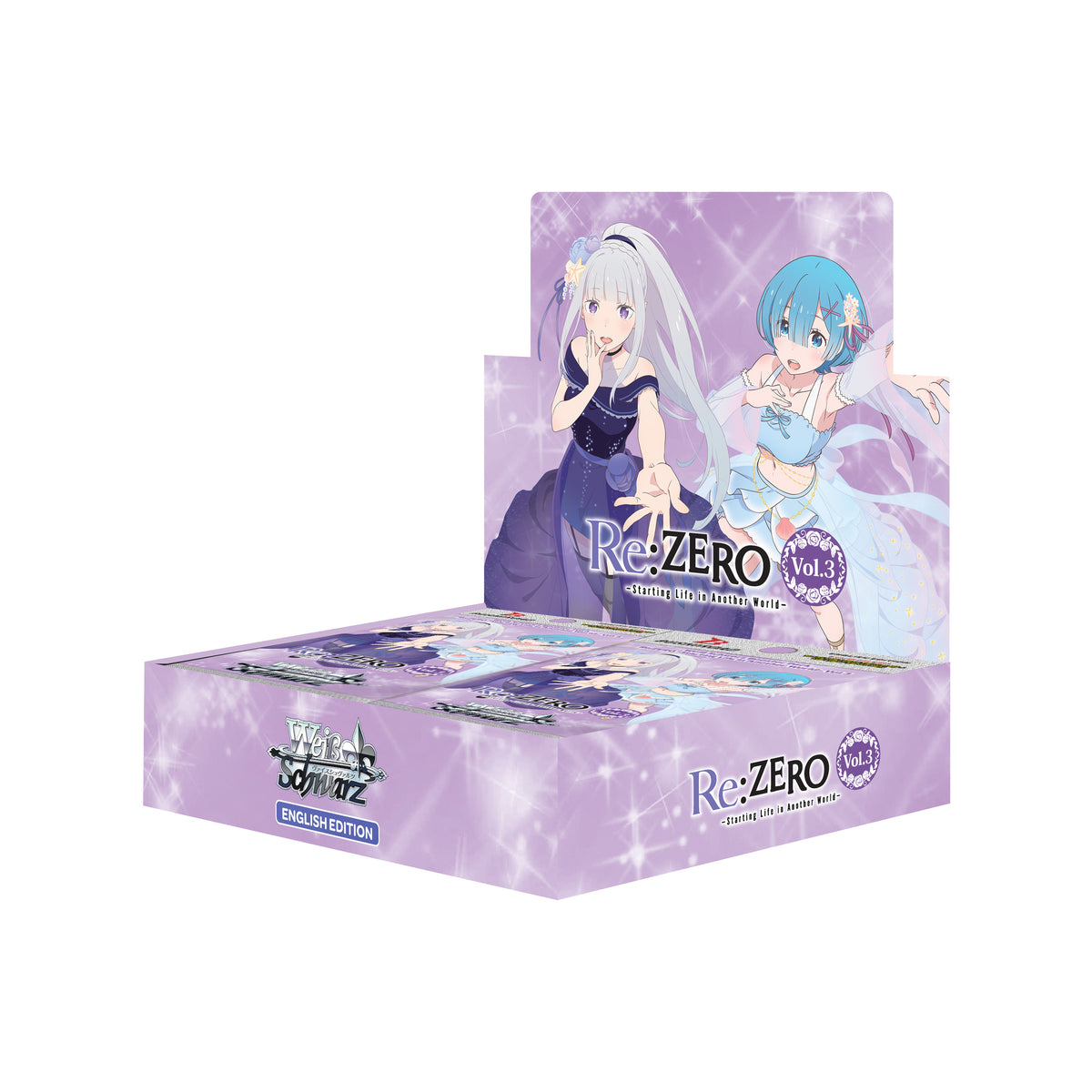 Weiss Schwarz Re ZERO Starting Life in Another World Vol 3 English booster display box on white background