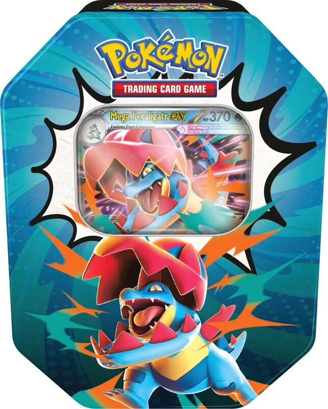 Pokémon Ascended Heroes Mega Feraligatr ex tin front