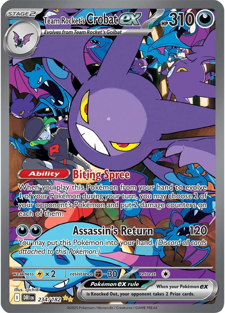 Representative catalog front: English Team Rocket's Crobat ex 234/182