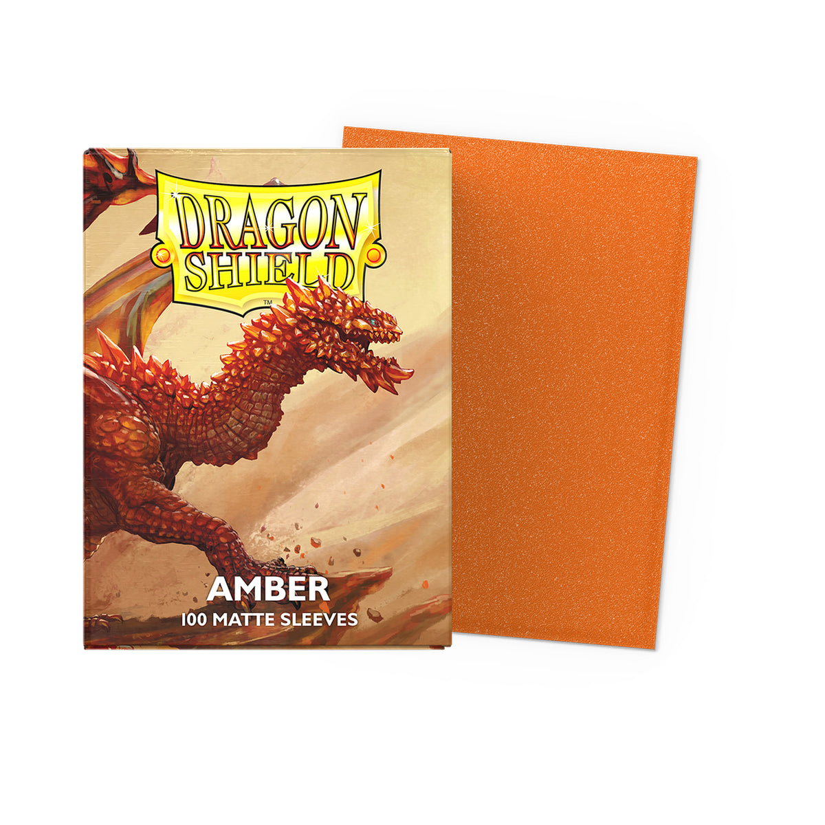 Dragon Shield Amber Matte standard-size 100-count card sleeves