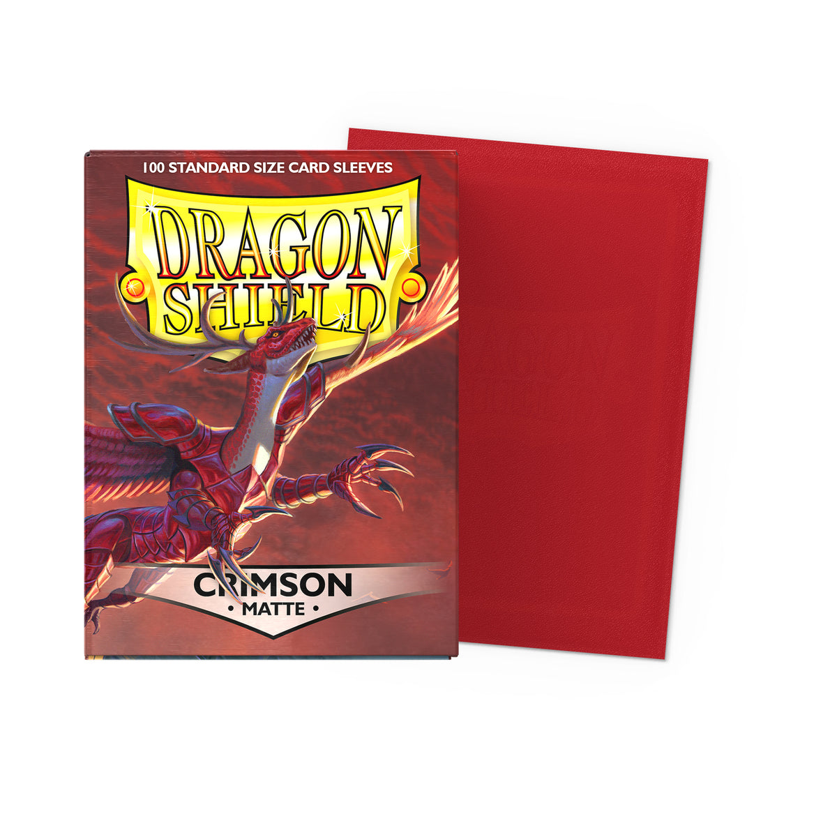 Dragon Shield Crimson Matte standard-size 100-count card sleeves