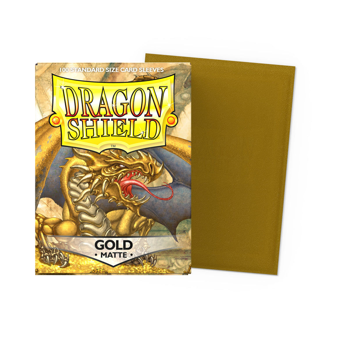 Dragon Shield Gold Matte standard-size 100-count card sleeves