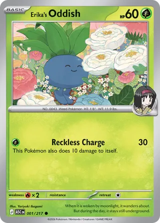 Erika's Oddish 001/217 Pokémon Ascended Heroes card