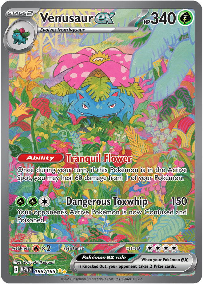 Venusaur ex 198/165 - Pokemon 151 Illustration Rare - front stock image