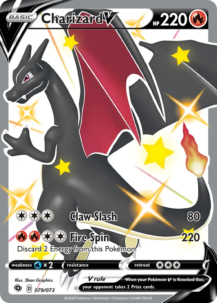 Charizard V Shiny 079/073 - Champions Path - front stock image