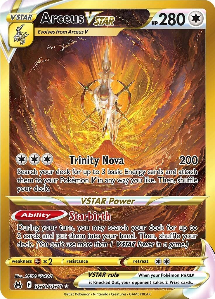 Arceus VSTAR GG70/GG70 - Crown Zenith Galarian Gallery - front stock image