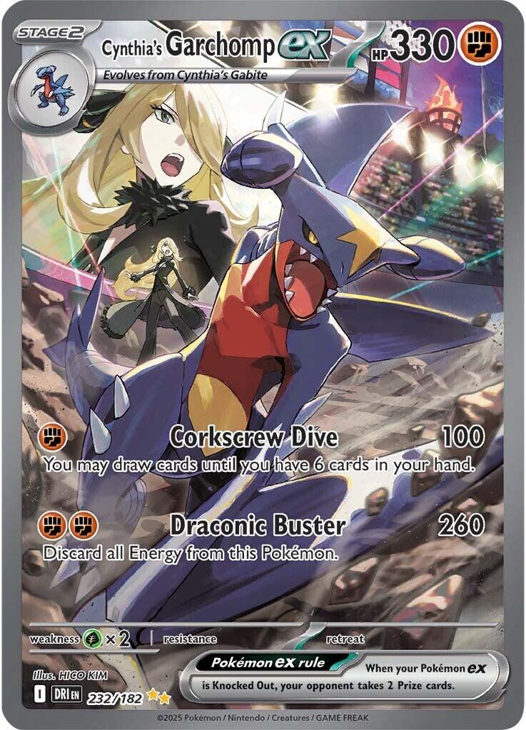 Cynthia's Garchomp ex 232/182 - Special Illustration Rare - front stock image