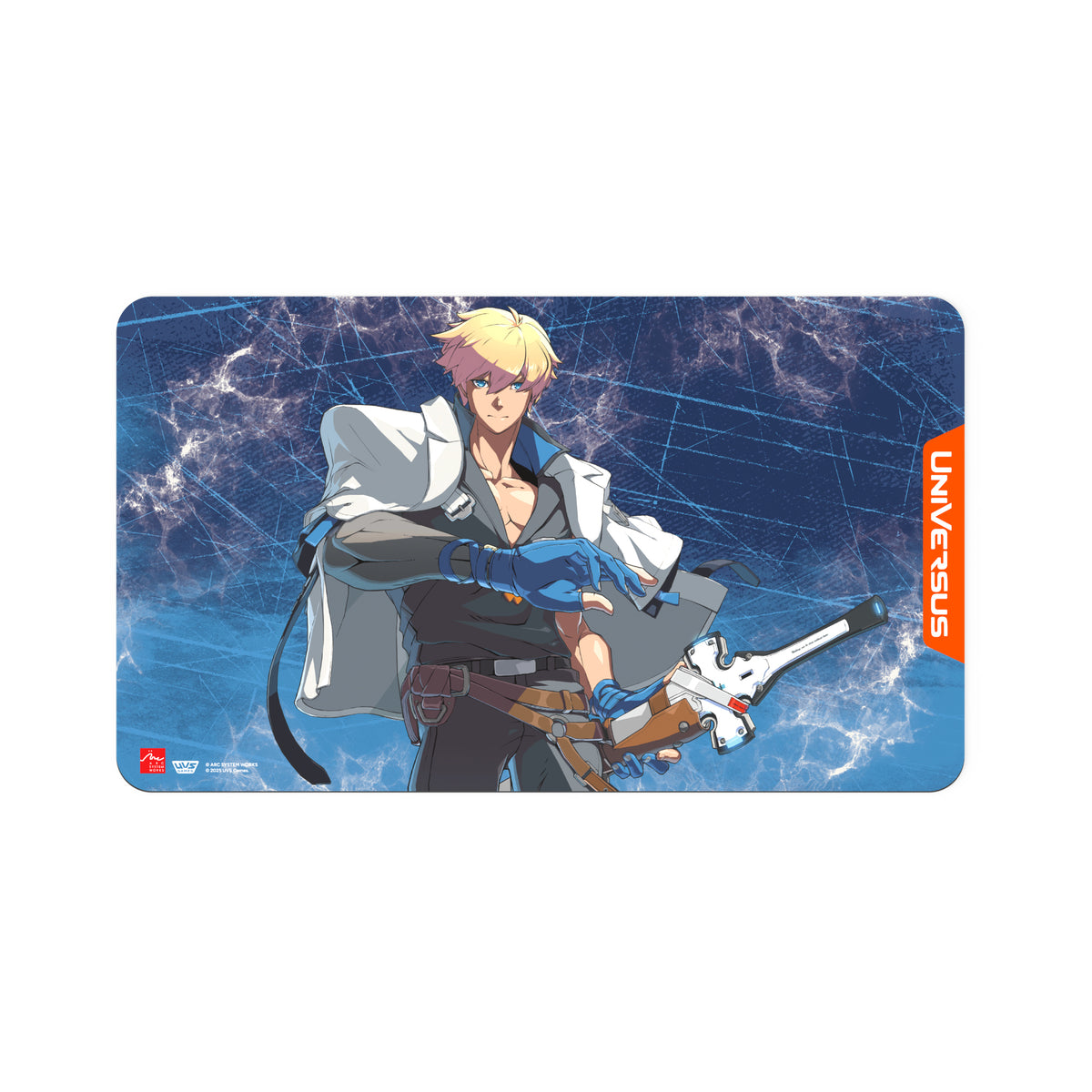 UniVersus Guilty Gear Strive Ky Kiske 24 x 14 inch playmat on a white background