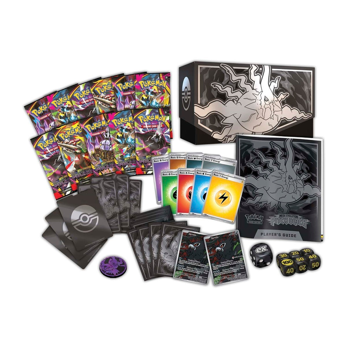 Pokémon Center Pitch Black Elite Trainer Box contents